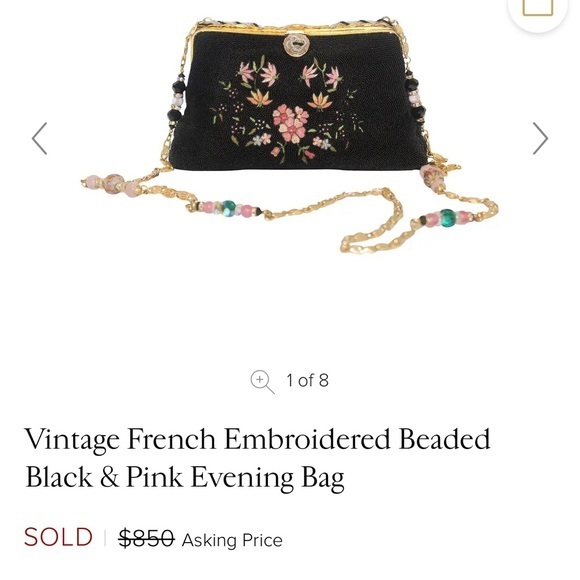 Antique French glass beaded 20s Art Deco Point de Beauvais embroidered - Picture 15 of 15